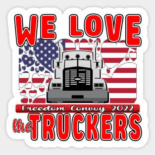 SUPPORT TRUCKERS - USA TRUCKERS FOR FREEDOM CONVOY USA FLAG - FREEDOM CONVOY 2022 Sticker